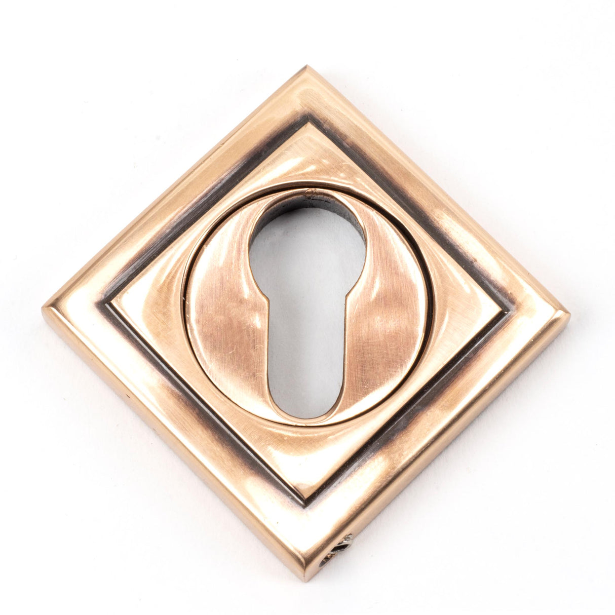 From The Anvil - Polished Bronze Round Euro Escutcheon (Square) | Sku. 46128 | Trade Door Handles.