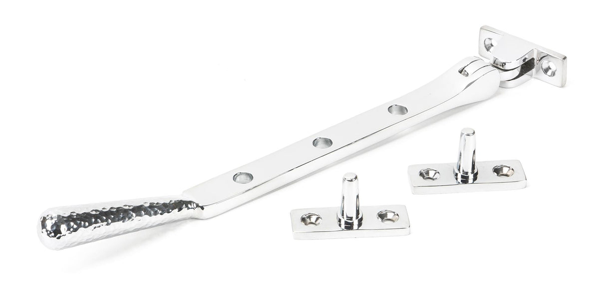 From The Anvil - Polished Chrome 8" Hammered Newbury Stay | Sku. 46147 | Trade Door Handles.