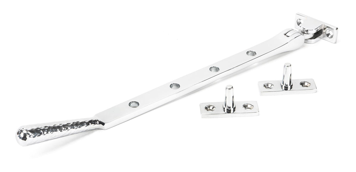 From The Anvil - Polished Chrome 10" Hammered Newbury Stay | Sku. 46148 | Trade Door Handles.