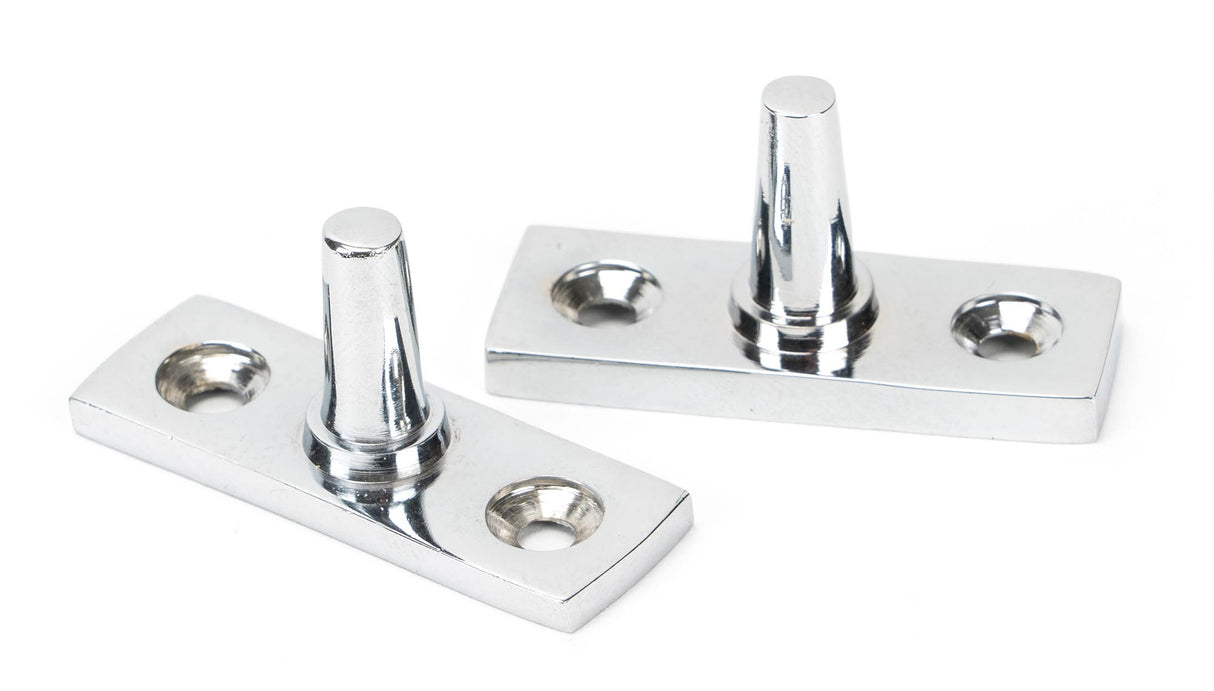 From The Anvil - Polished Chrome 12" Hammered Newbury Stay | Sku. 46149 | Trade Door Handles.