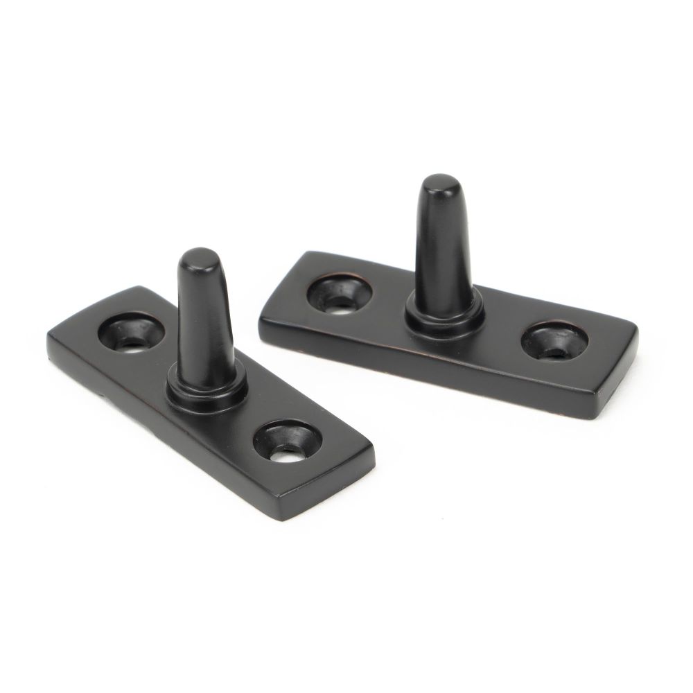 From The Anvil - Aged Bronze 8" Hammered Newbury Stay | Sku. 46153 | Trade Door Handles.