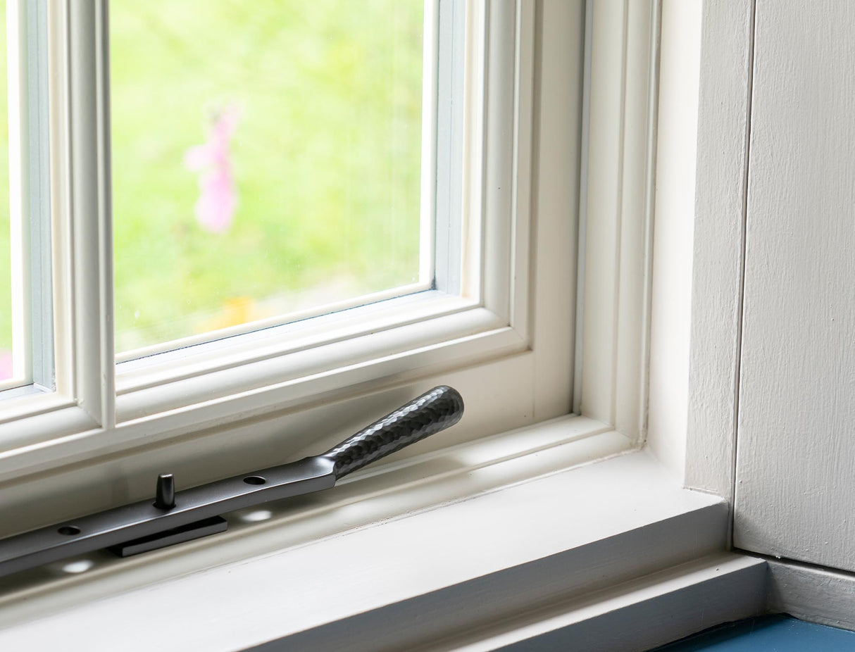 From The Anvil - Aged Bronze 8" Hammered Newbury Stay | Sku. 46153 | Trade Door Handles.