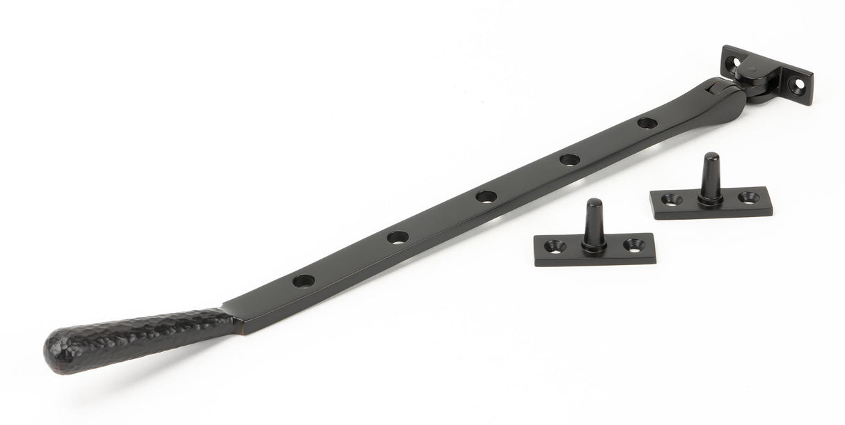 From The Anvil - Aged Bronze 12" Hammered Newbury Stay | Sku. 46155 | Trade Door Handles.