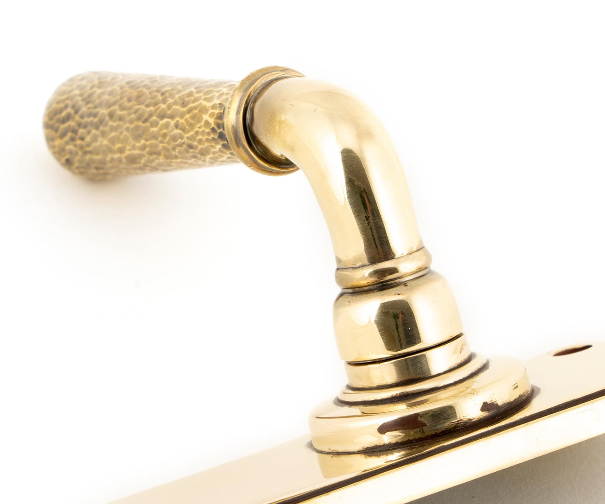 From The Anvil - Aged Brass Hammered Newbury Lever Latch Set | Sku. 46210 | Trade Door Handles.