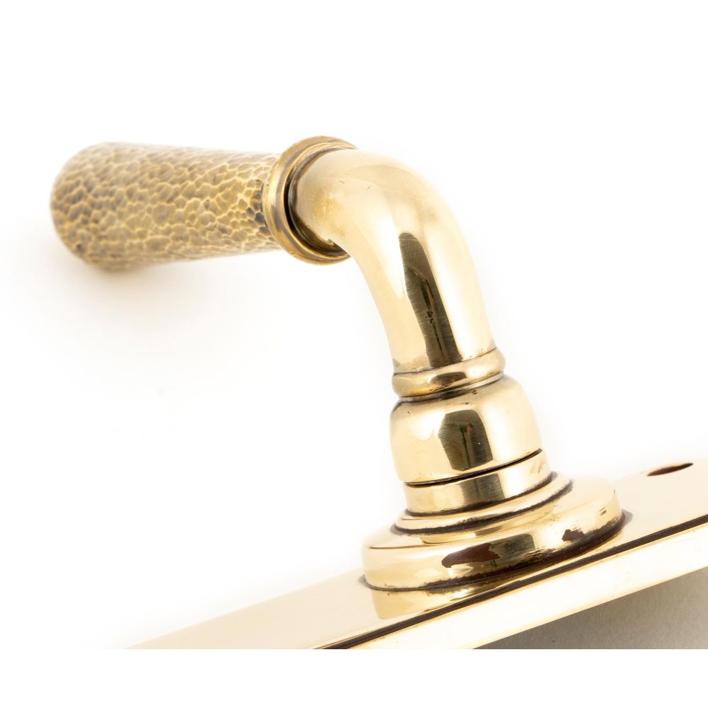 From The Anvil - Aged Brass Hammered Newbury Lever Latch Set | Sku. 46210 | Trade Door Handles.