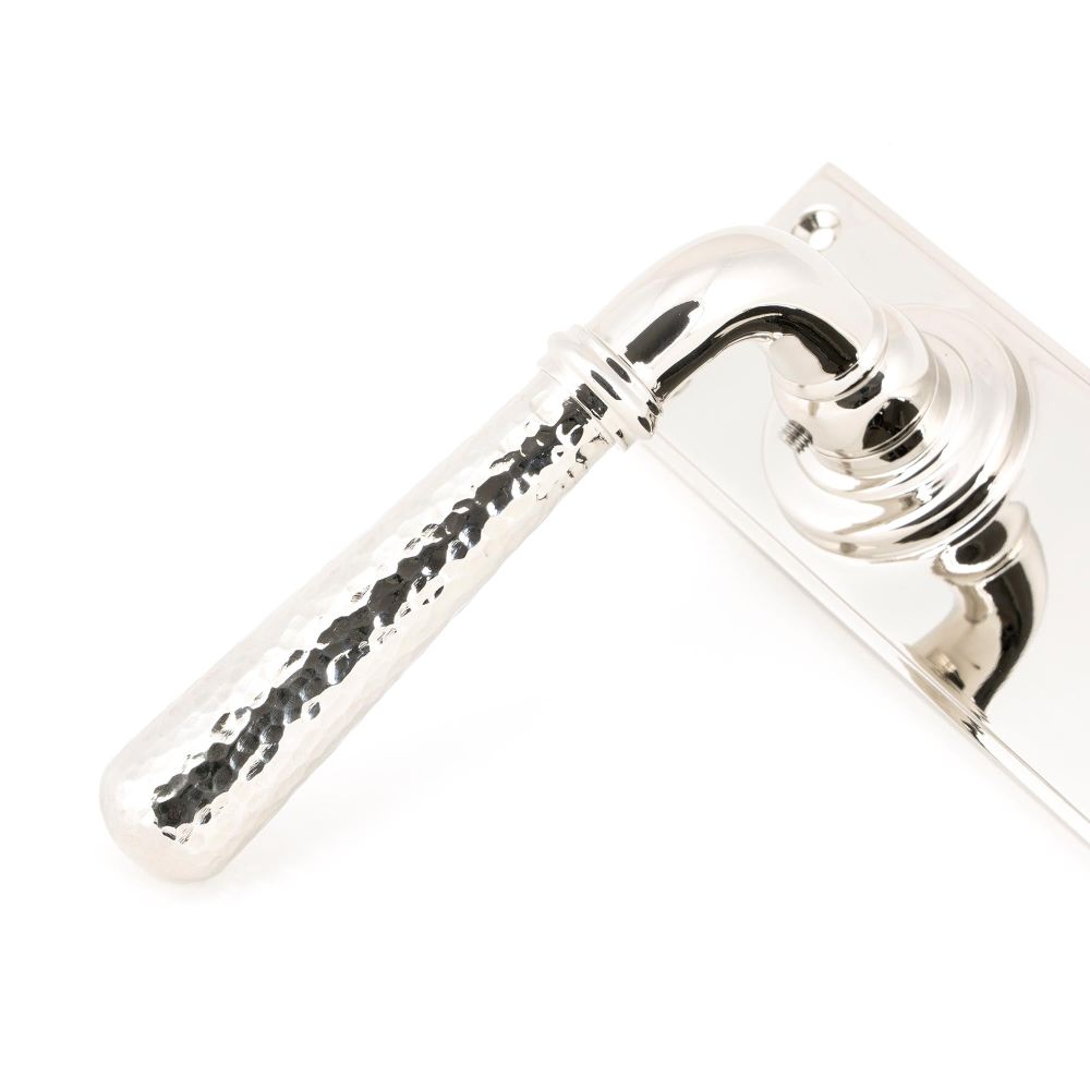 From The Anvil - Polished Nickel Hammered Newbury Lever Euro Lock Set | Sku. 46220 | Trade Door Handles.