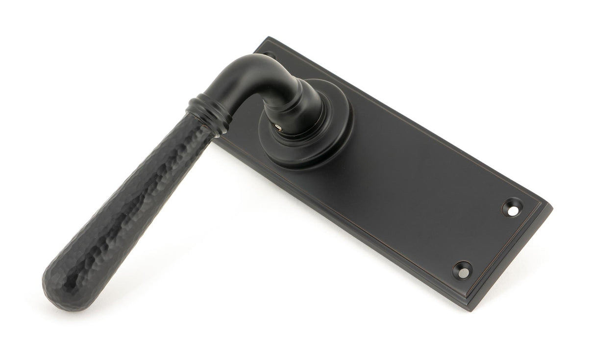 From The Anvil - Aged Bronze Hammered Newbury Lever Latch Set | Sku. 46222 | Trade Door Handles.