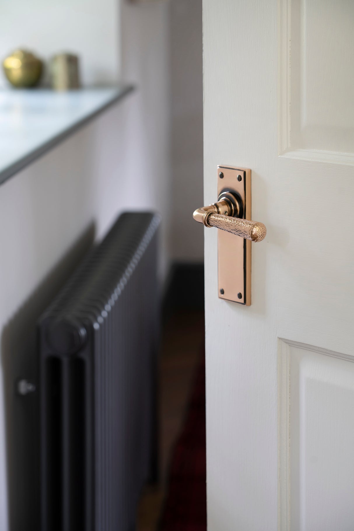 From The Anvil - Polished Bronze Hammered Newbury Lever Latch Set | Sku. 46226 | Trade Door Handles.