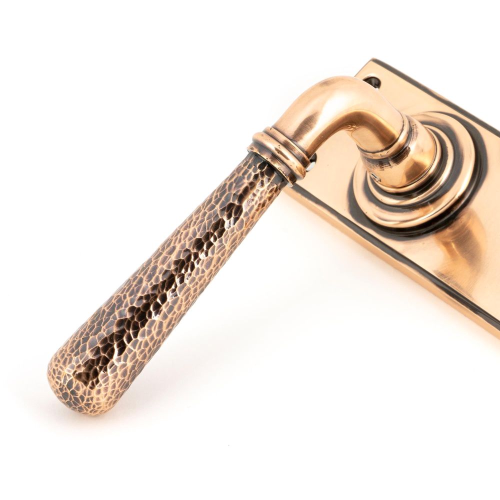 From The Anvil - Polished Bronze Hammered Newbury Lever Bathroom Set | Sku. 46227 | Trade Door Handles.