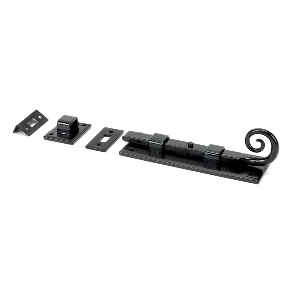 From The Anvil - Black 6" Monkeytail Universal Bolt | Sku. 46237 | Trade Door Handles.