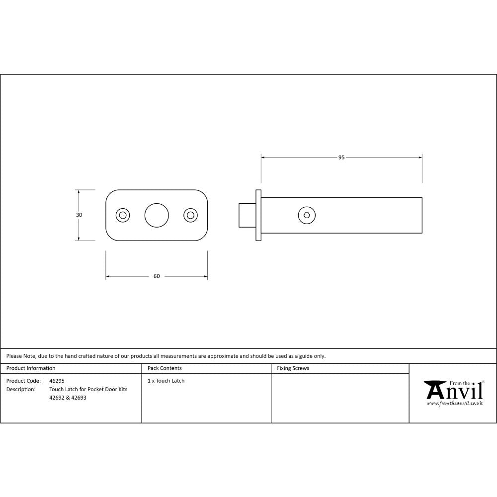From The Anvil - Touch Latch for Pocket Doors Kits 42692 & 42693 | Sku. 46295 | Trade Door Handles.