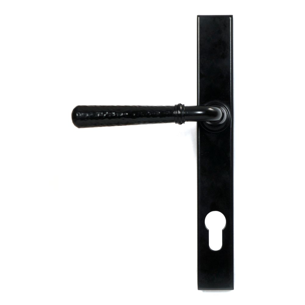 From The Anvil - Black Hammered Newbury Slimline Espag. Lock Set | Sku. 46387 | Trade Door Handles.