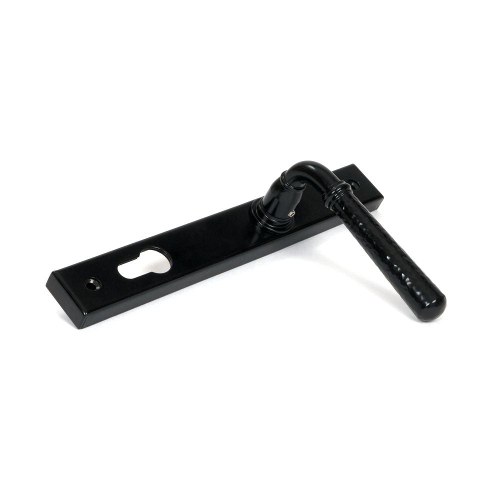 From The Anvil - Black Hammered Newbury Slimline Espag. Lock Set | Sku. 46387 | Trade Door Handles.