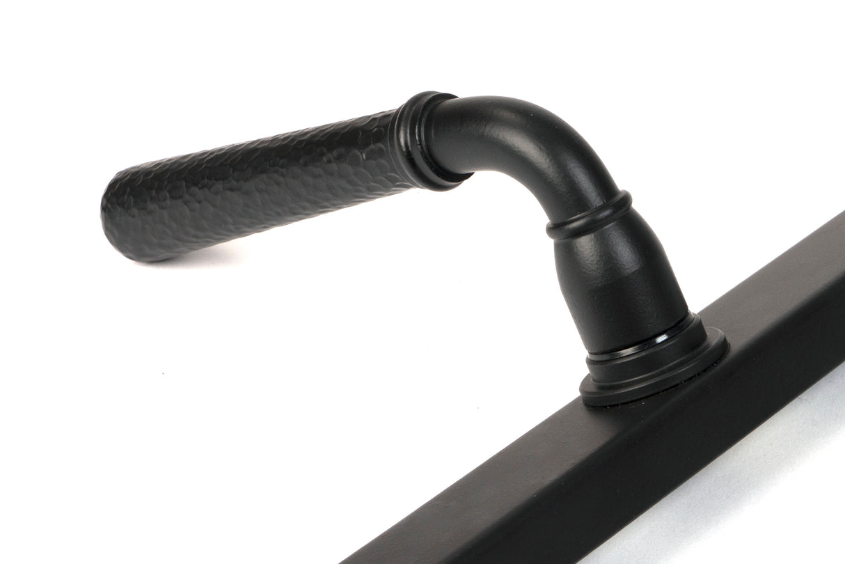 From The Anvil - Matt Black Hammered Newbury Slimline Espag. Lock Set | Sku. 46388 | Trade Door Handles.