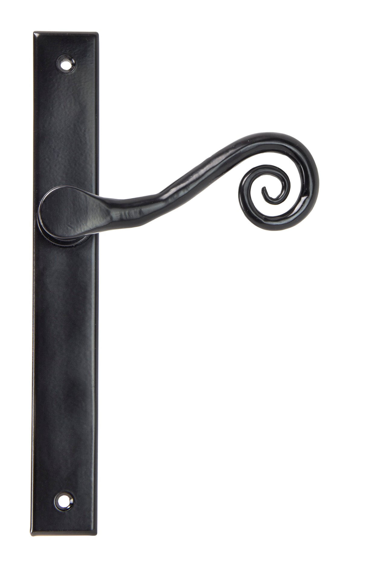 From The Anvil - Black Monkeytail Slimline Lever Espag. Latch Set - LH | Sku. 46397L | Trade Door Handles.