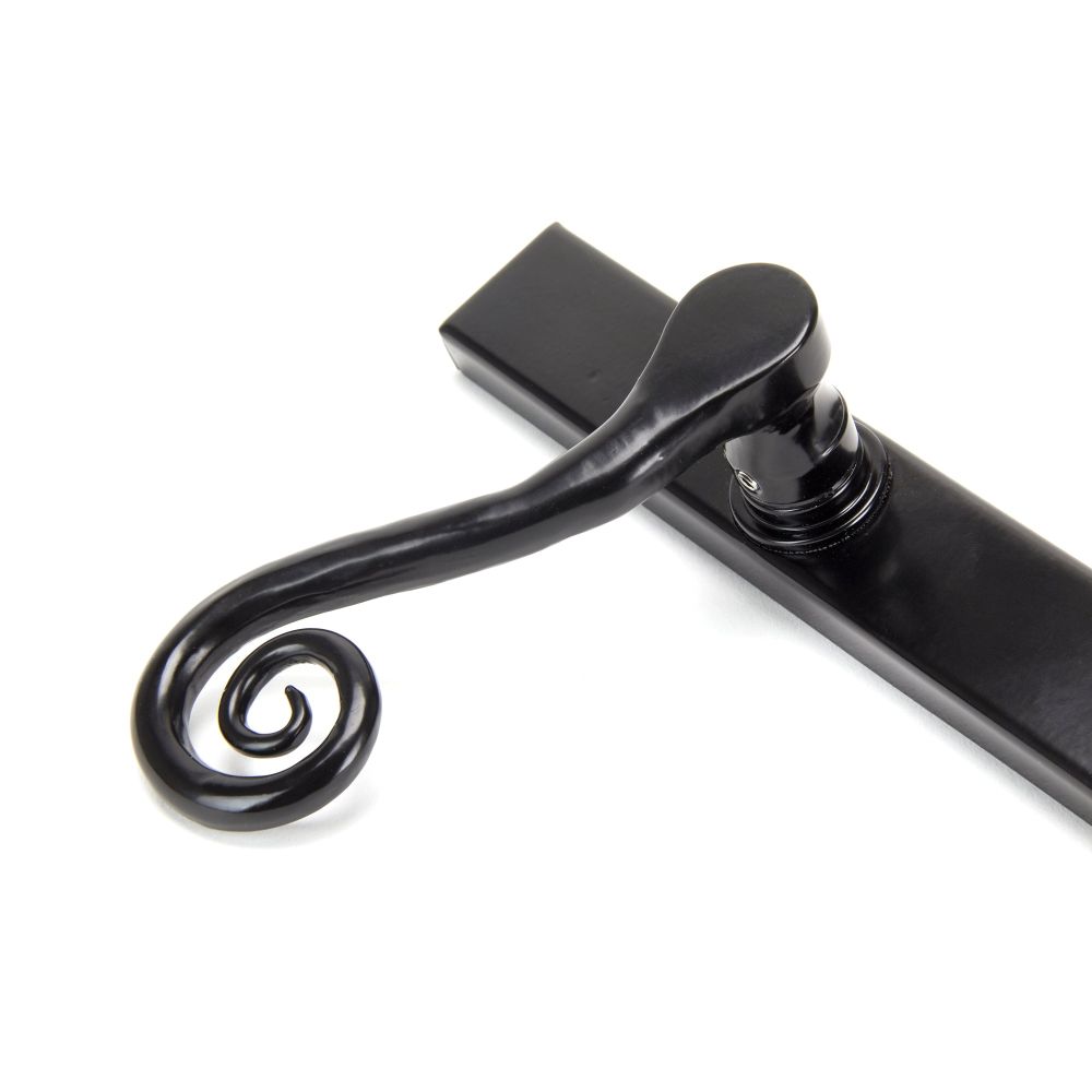 From The Anvil - Black Monkeytail Slimline Lever Espag. Latch Set - LH | Sku. 46397L | Trade Door Handles.