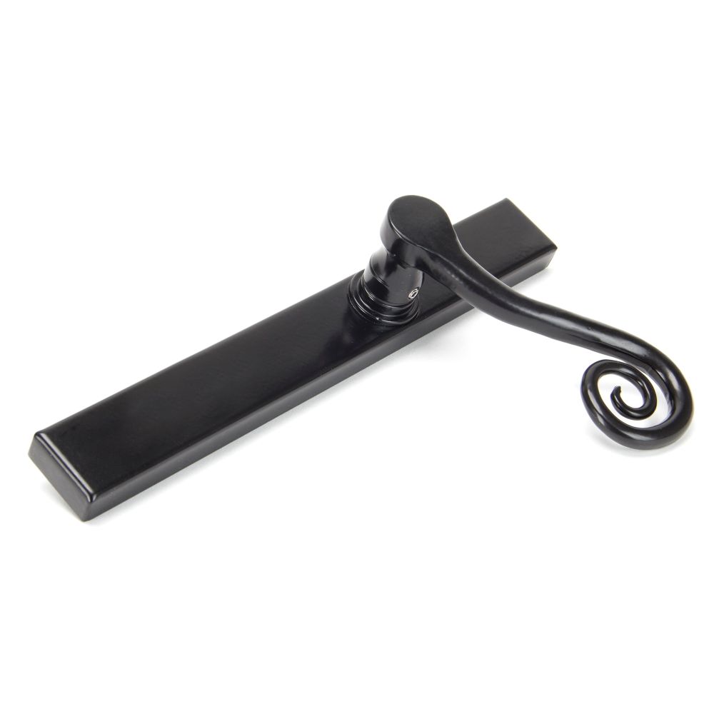 From The Anvil - Black Monkeytail Slimline Lever Espag. Latch Set - RH | Sku. 46397R | Trade Door Handles.