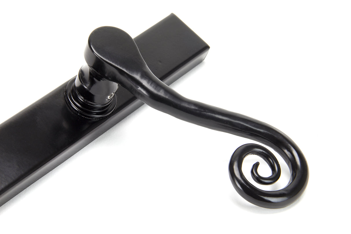 From The Anvil - Black Monkeytail Slimline Lever Espag. Latch Set - RH | Sku. 46397R | Trade Door Handles.