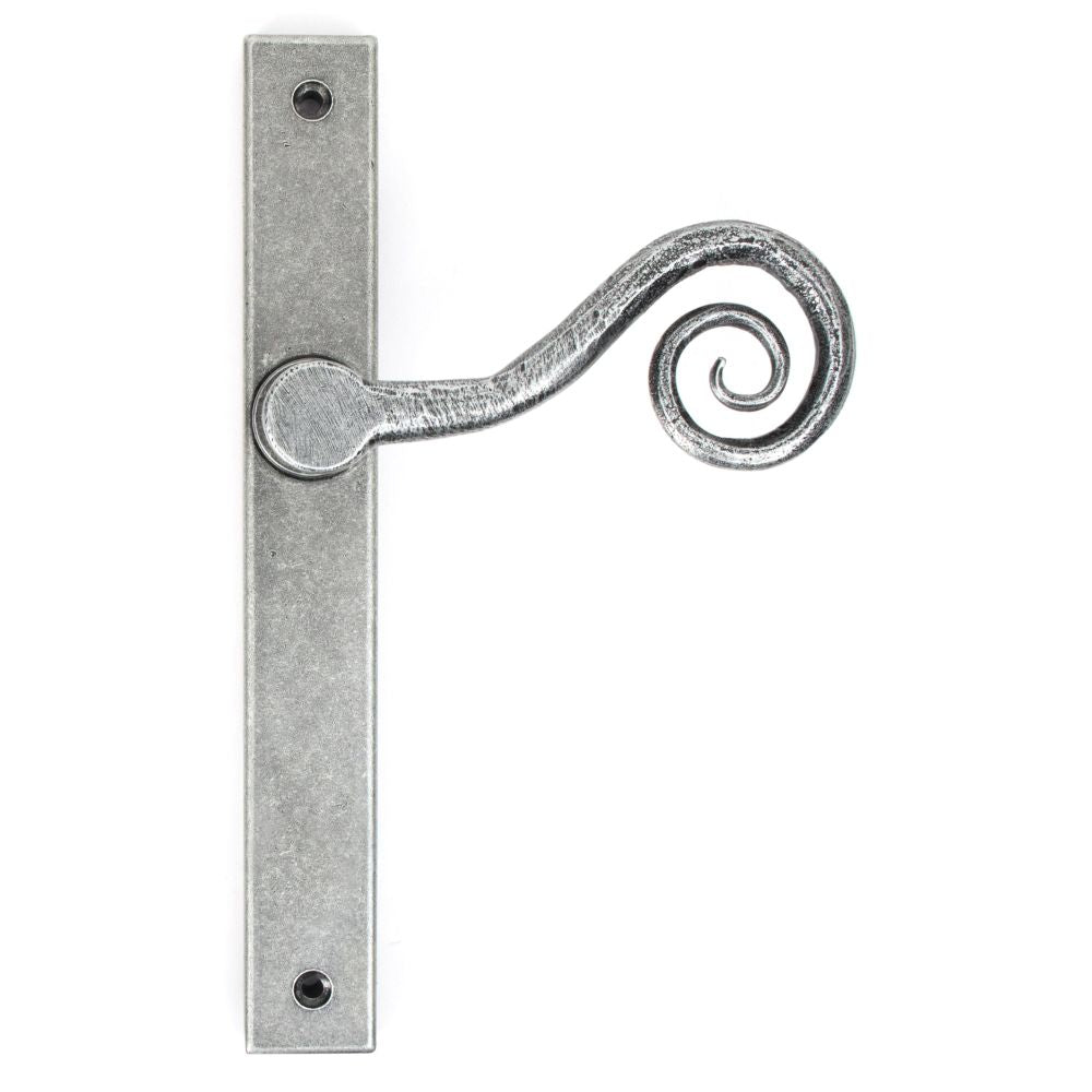 From The Anvil - Pewter Monkeytail Slimline Lever Espag. Latch Set - LH | Sku. 46398L | Trade Door Handles.