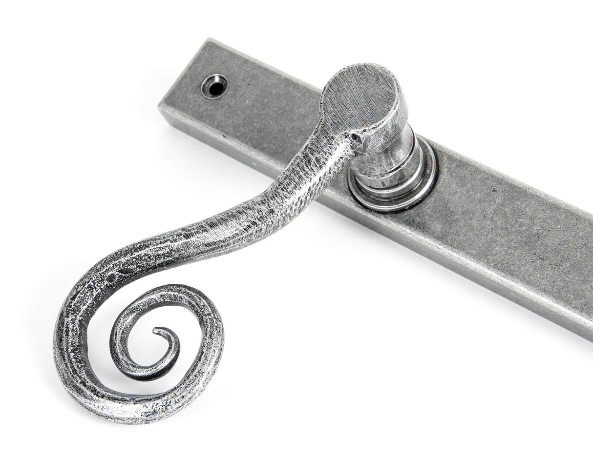 From The Anvil - Pewter Monkeytail Slimline Lever Espag. Latch - RH | Sku. 46398R | Trade Door Handles.