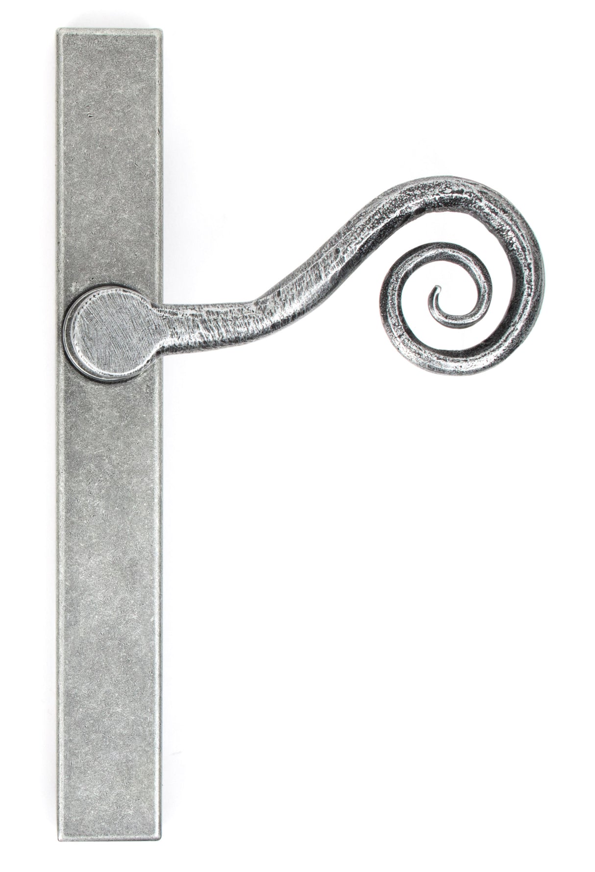 From The Anvil - Pewter Monkeytail Slimline Lever Espag. Latch - RH | Sku. 46398R | Trade Door Handles.