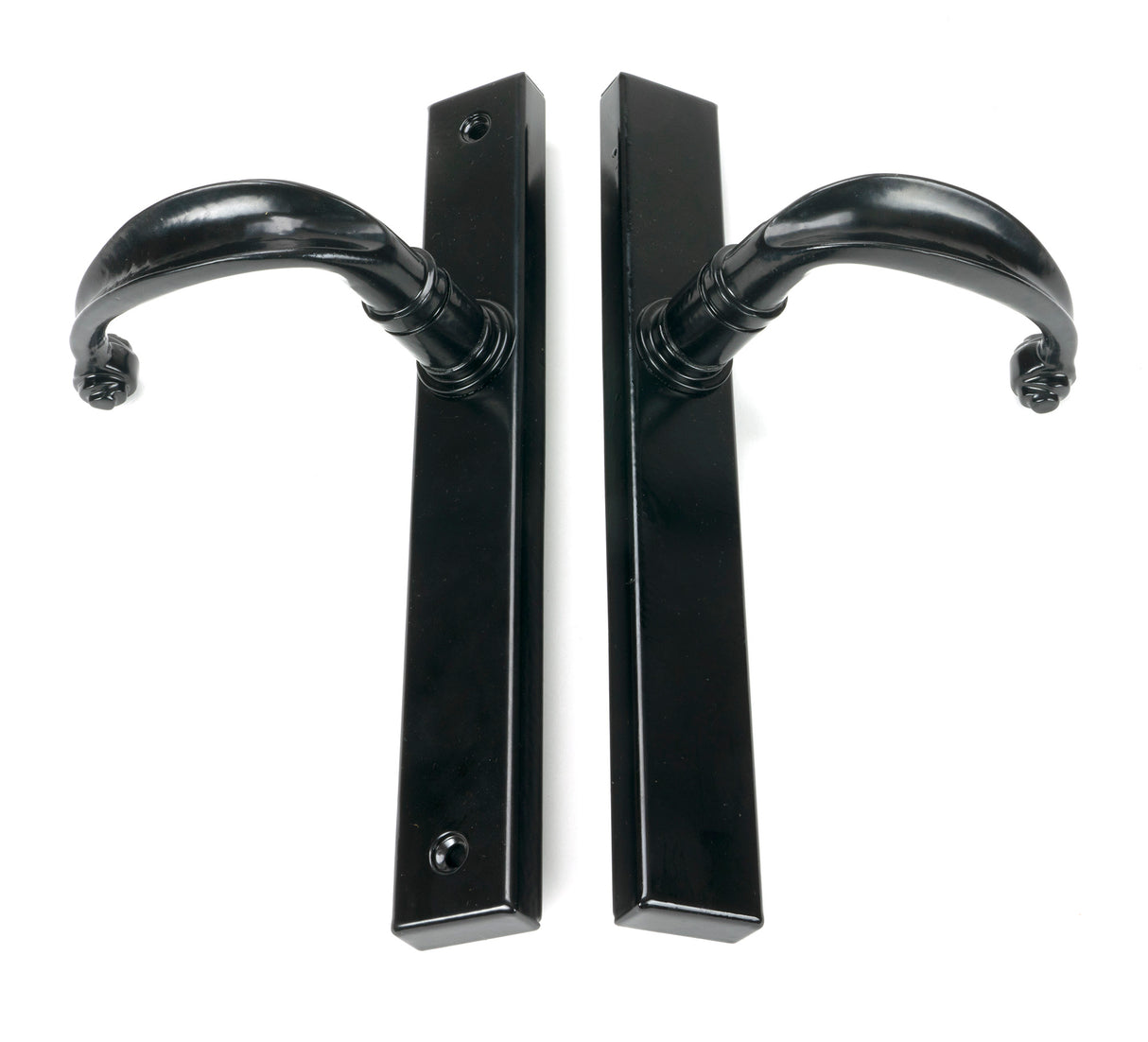 From The Anvil - Black Cottage Slimline Lever Espag. Latch Set | Sku. 46400 | Trade Door Handles.