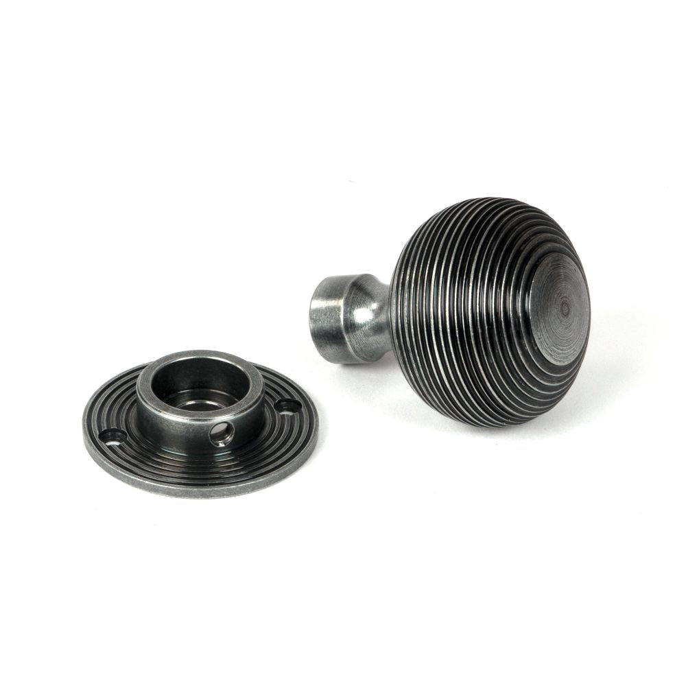 From The Anvil - Pewter Heavy Beehive Mortice/Rim Knob Set | Sku. 46403 | Trade Door Handles.