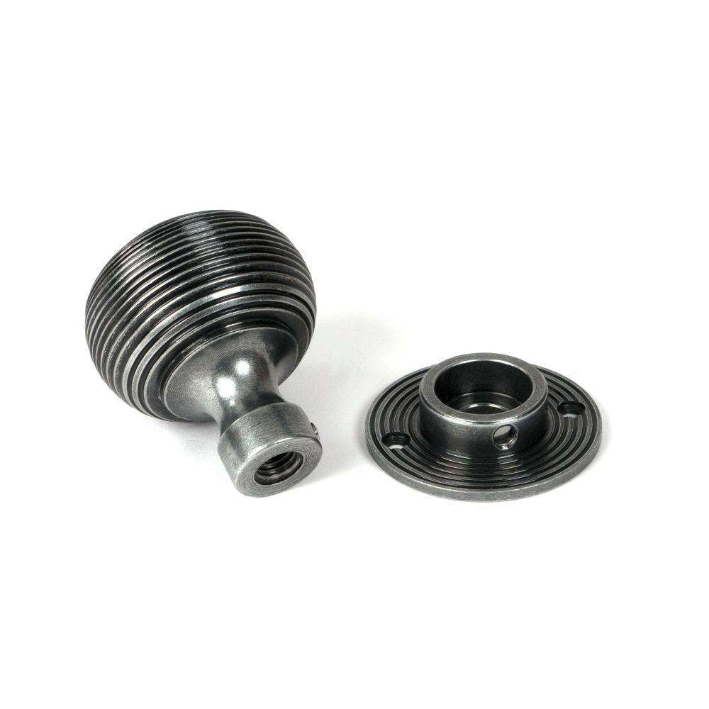 From The Anvil - Pewter Heavy Beehive Mortice/Rim Knob Set | Sku. 46403 | Trade Door Handles.