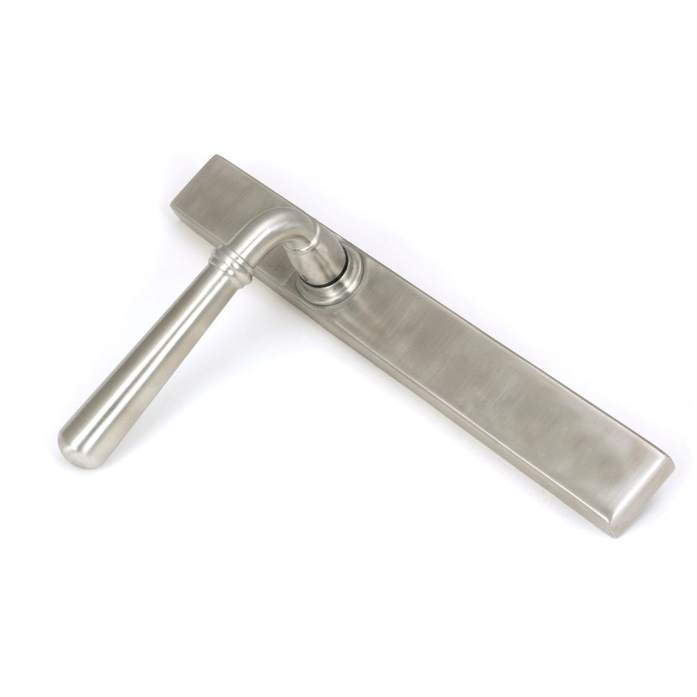 From The Anvil - Satin Marine SS (316) Newbury Slimline Lever Espag. Latch Set | Sku. 46406 | Trade Door Handles.