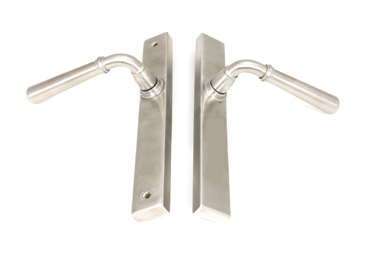 From The Anvil - Satin Marine SS (316) Newbury Slimline Lever Espag. Latch Set | Sku. 46406 | Trade Door Handles.