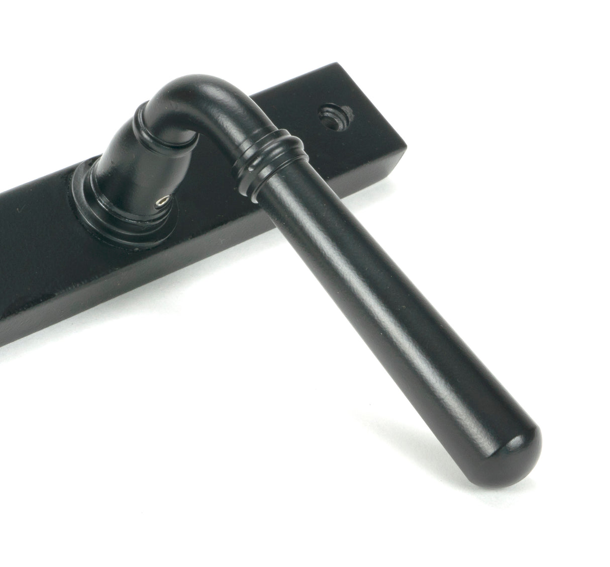 From The Anvil - Matt Black Newbury Slimline Lever Espag. Latch Set | Sku. 46411 | Trade Door Handles.