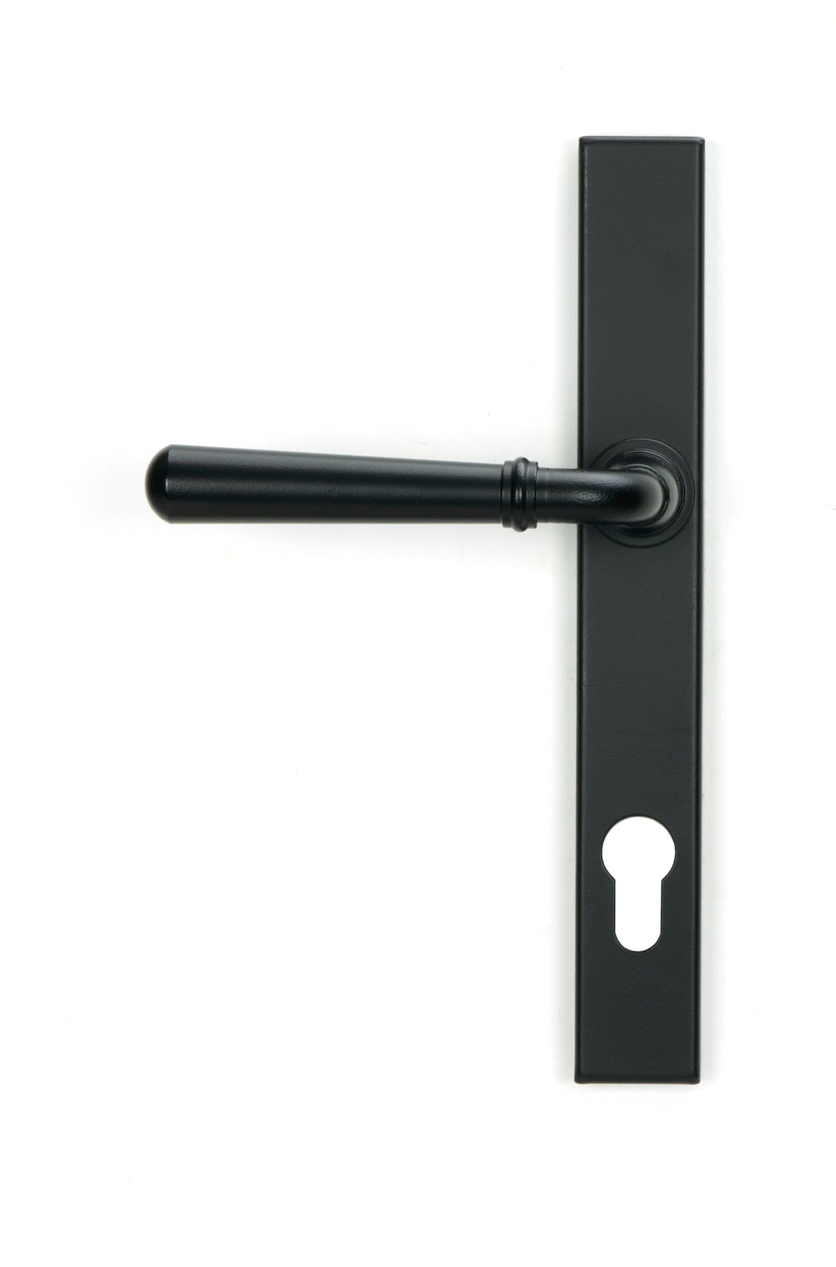 From The Anvil - Matt Black Newbury Slimline Lever Espag. Lock Set | Sku. 46413 | Trade Door Handles.