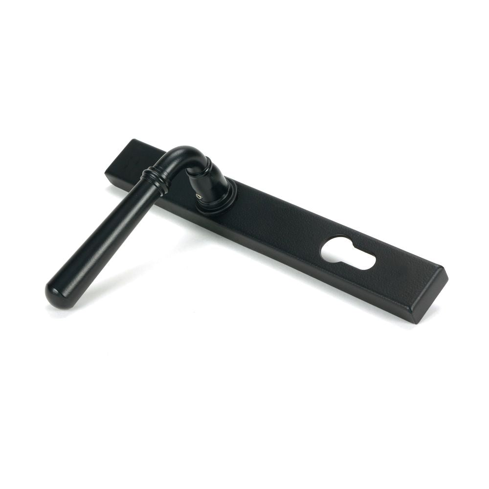 From The Anvil - Matt Black Newbury Slimline Lever Espag. Lock Set | Sku. 46413 | Trade Door Handles.