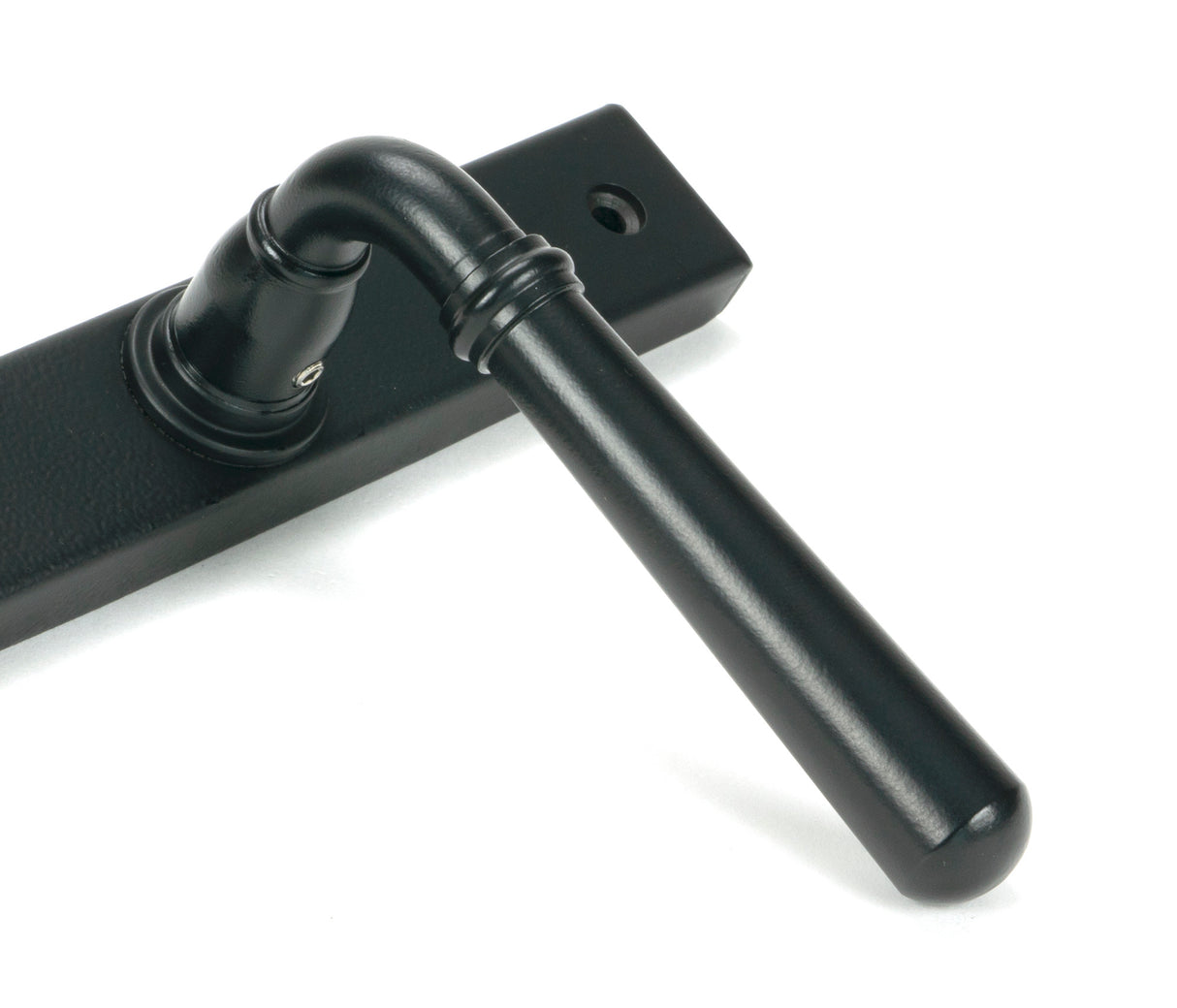 From The Anvil - Matt Black Newbury Slimline Lever Espag. Lock Set | Sku. 46413 | Trade Door Handles.