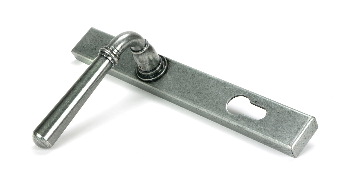 From The Anvil - Pewter Newbury Slimline Lever Espag. Lock Set | Sku. 46414 | Trade Door Handles.