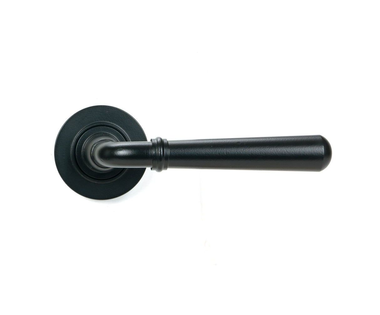 From The Anvil - Matt Black Newbury Lever on Rose Set (Plain) | Sku. 46459 | Trade Door Handles.