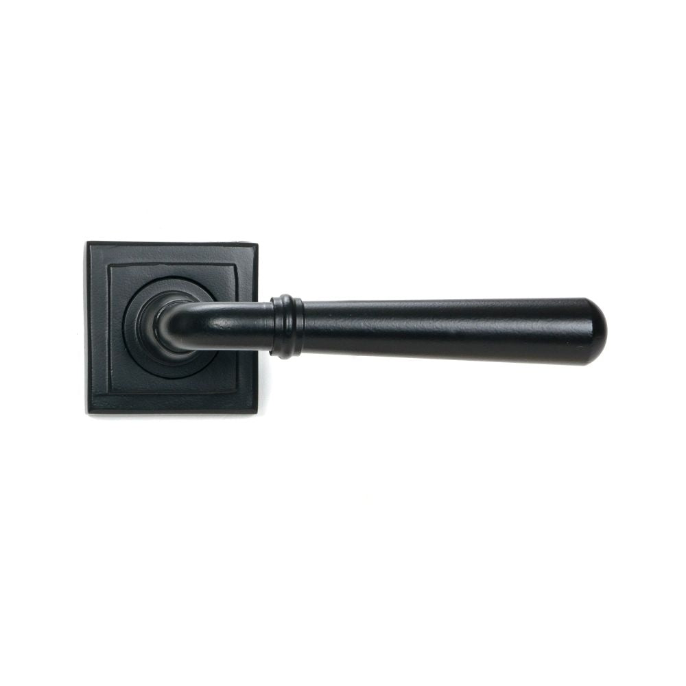 From The Anvil - Matt Black Newbury Lever on Rose Set (Square) | Sku. 46462 | Trade Door Handles.