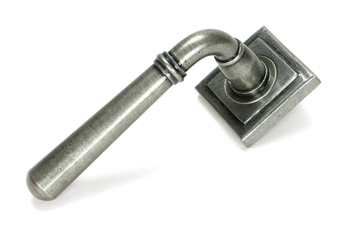 From The Anvil - Pewter Newbury Lever on Rose Set (Square) | Sku. 46470 | Trade Door Handles.