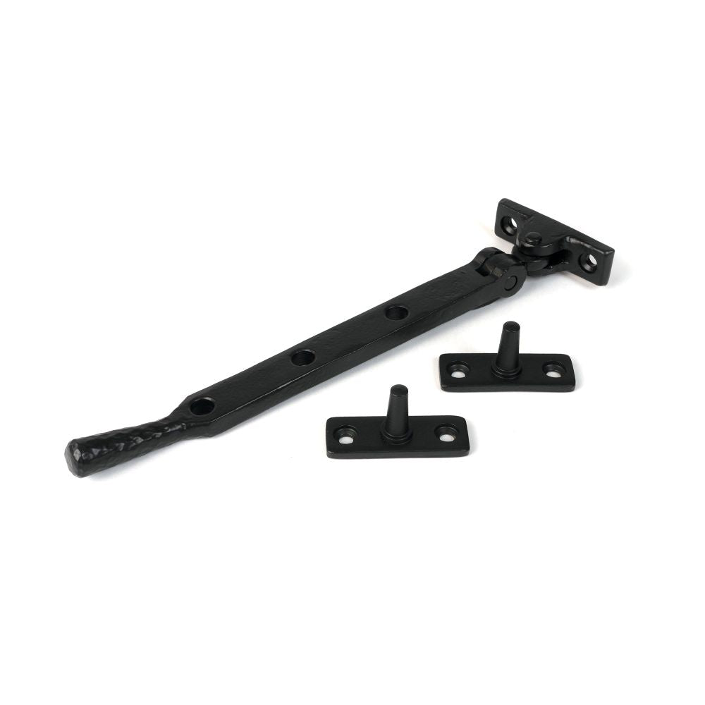 From The Anvil - Matt Black 8" Hammered Newbury Stay | Sku. 46476 | Trade Door Handles.