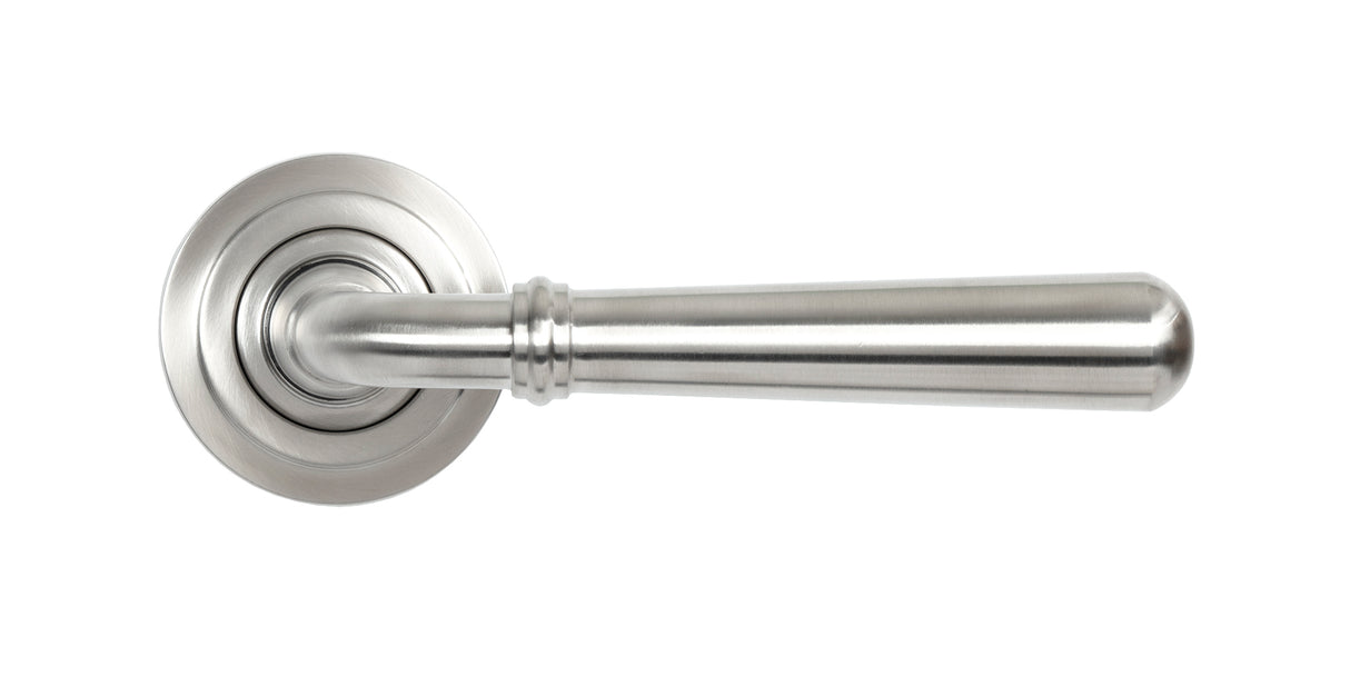 From The Anvil - Satin Marine SS (316) Newbury Lever on Rose Set (Art Deco) | Sku. 46511 | Trade Door Handles.