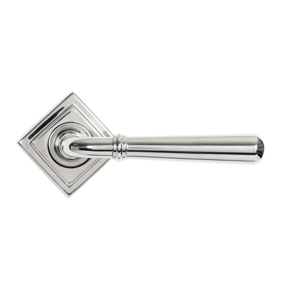 From The Anvil - Polished Marine SS (316) Newbury Lever on Rose Set (Square) | Sku. 46517 | Trade Door Handles.