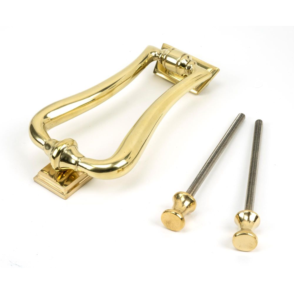 From The Anvil - Polished Brass Slimline Art Deco Door Knocker | Sku. 46552 | Trade Door Handles.