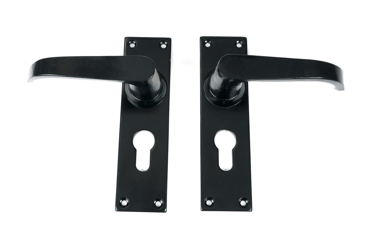 From The Anvil - Black Deluxe Lever Euro Lock Set | Sku. 46578 | Trade Door Handles.