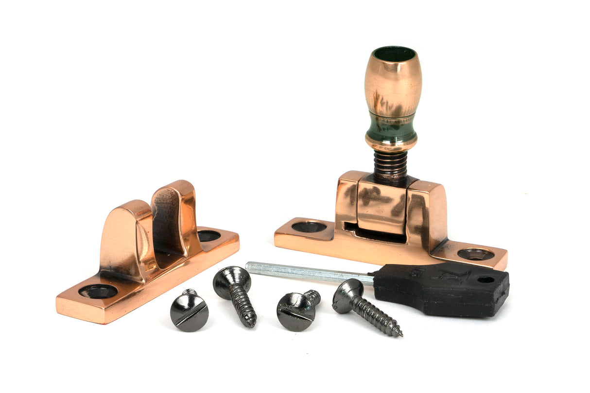 From The Anvil - Polished Bronze Mushroom Brighton Fastener - Narrow (Square) | Sku. 46586 | Trade Door Handles.