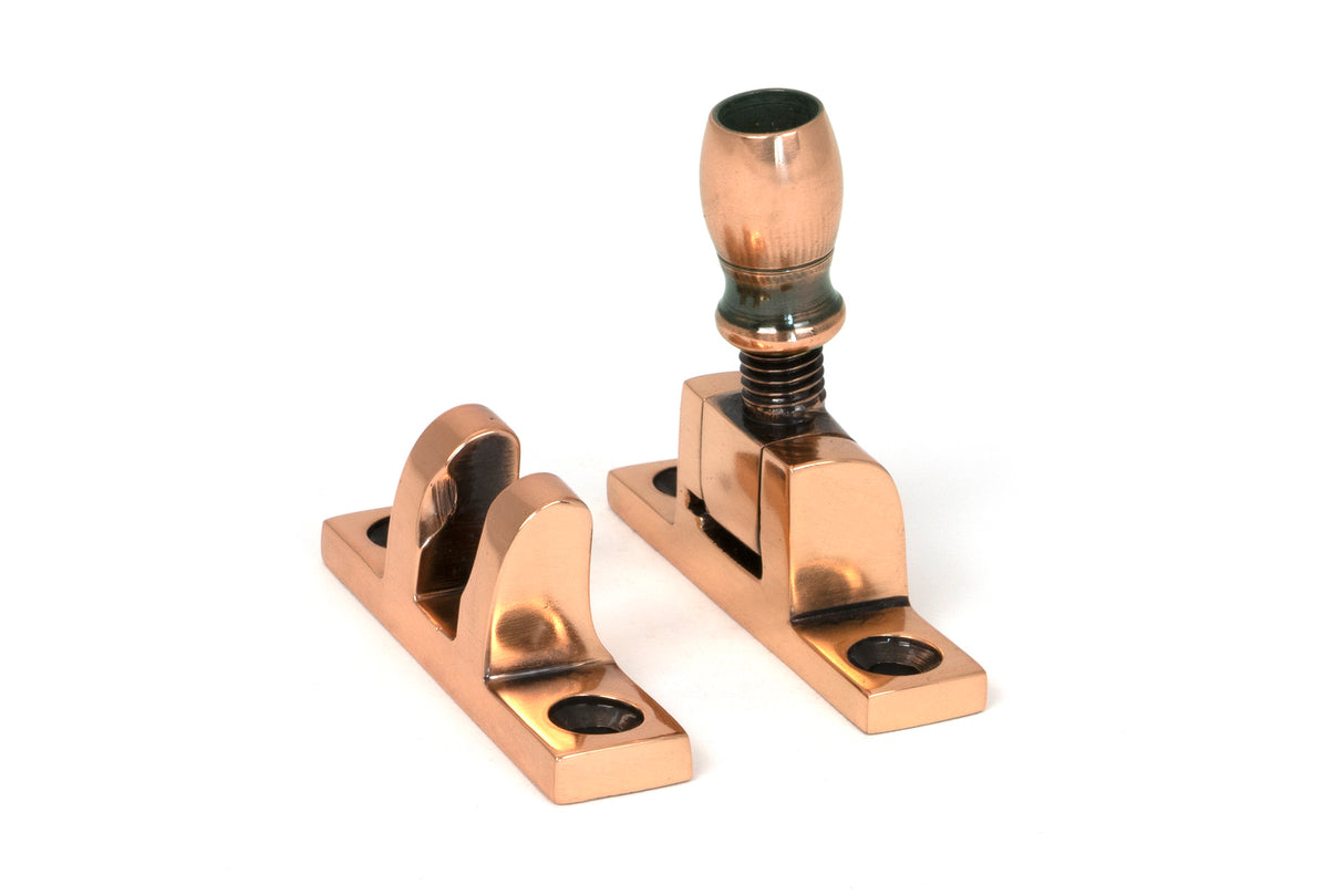 From The Anvil - Polished Bronze Mushroom Brighton Fastener - Narrow (Square) | Sku. 46586 | Trade Door Handles.