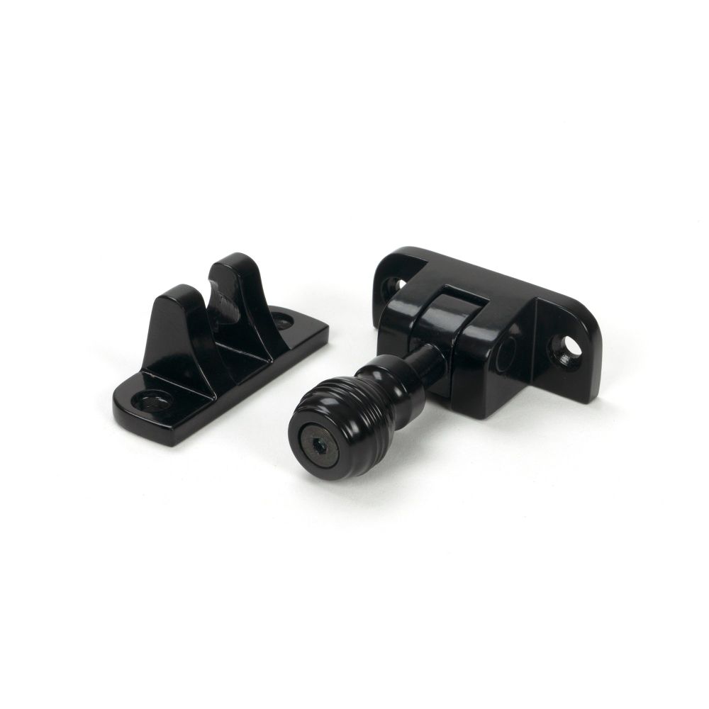 From The Anvil - Black Prestbury Brighton Fastener (Radiused) | Sku. 46601 | Trade Door Handles.