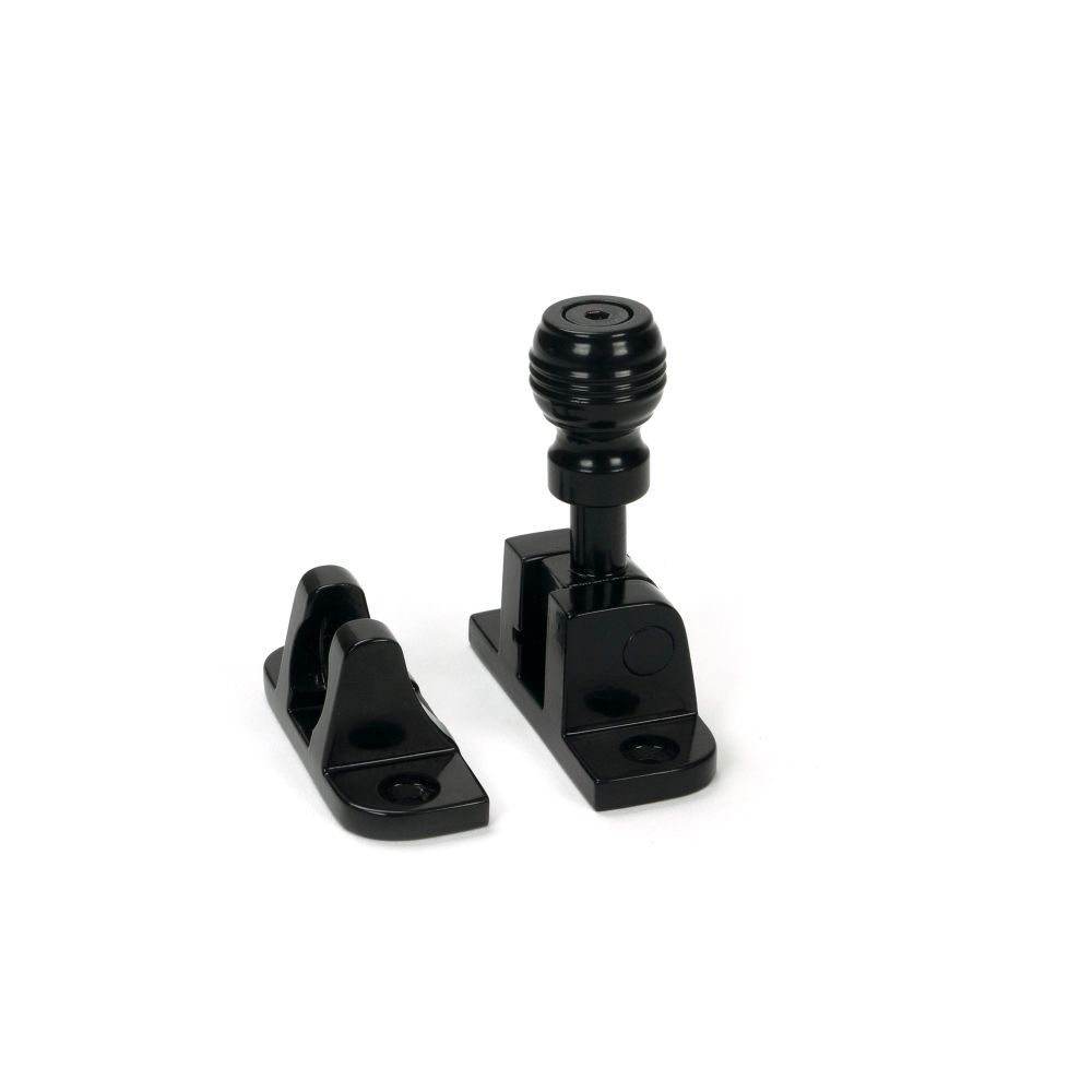 From The Anvil - Black Prestbury Brighton Fastener (Radiused) | Sku. 46601 | Trade Door Handles.