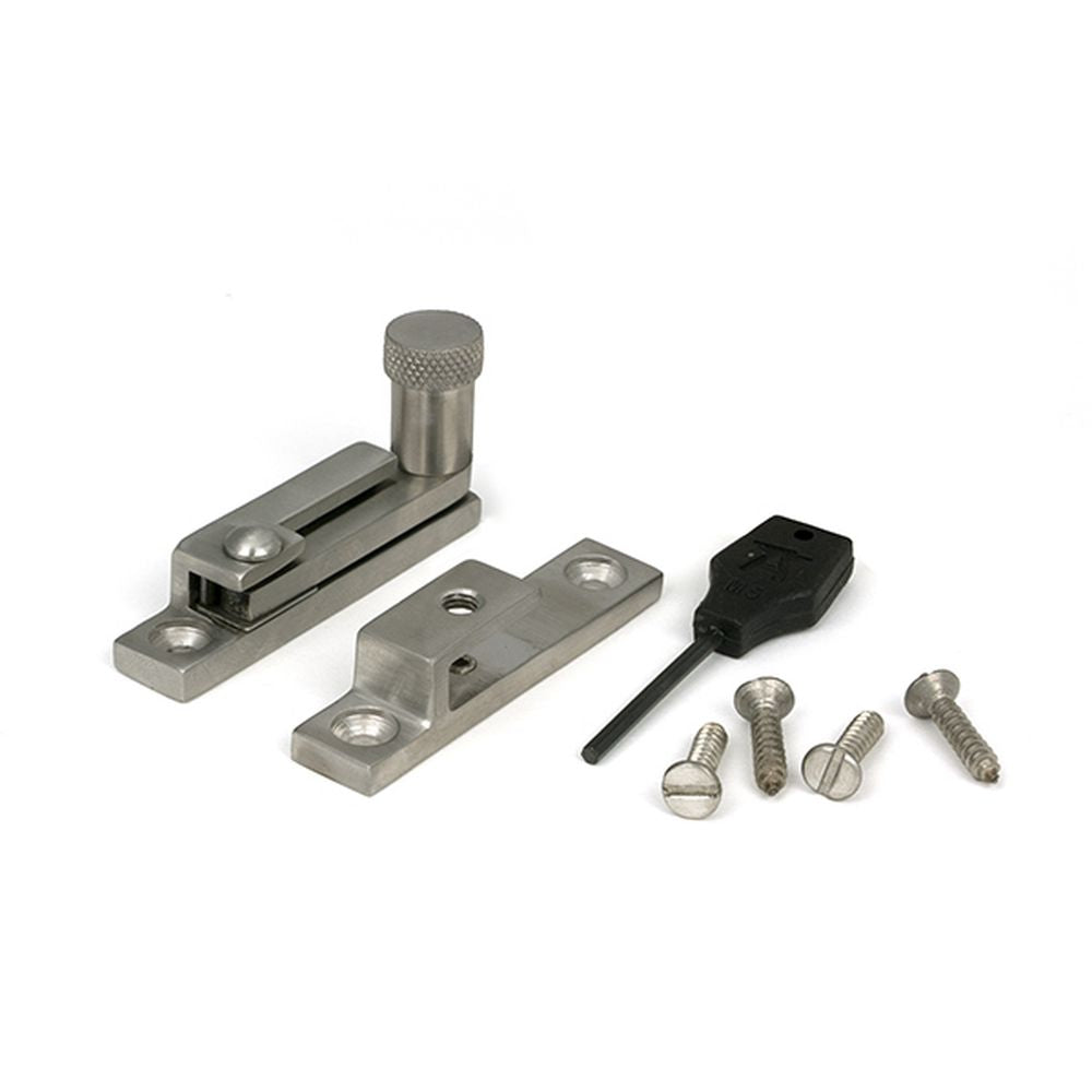 High quality images of the From The Anvil - Satin Marine SS (316) Brompton Quadrant Fastener - Narrow | Sku. Anvil-46631 | available to order from Trade Door Handles, quick delivery at discounted prices.