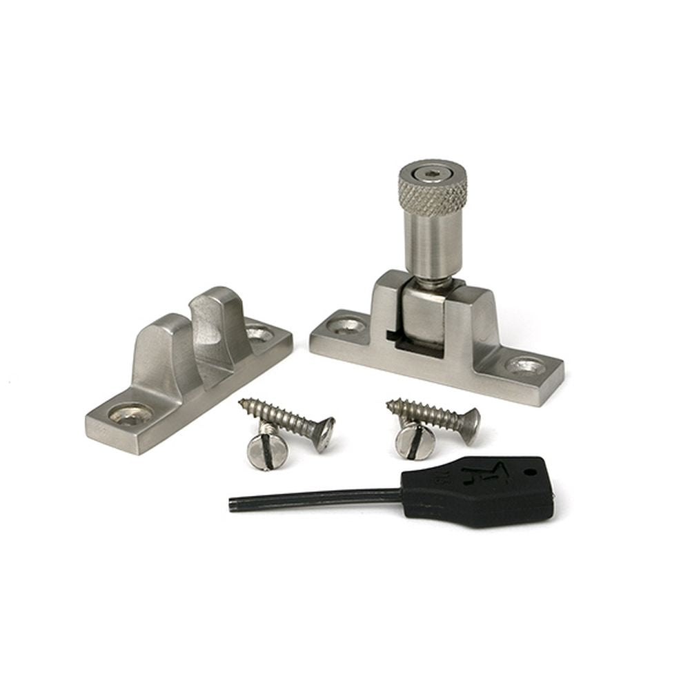 High quality images of the From The Anvil - Satin Marine SS (316) Brompton Brighton Fastener - Narrow (Square) | Sku. Anvil-46635 | available to order from Trade Door Handles, quick delivery at discounted prices.