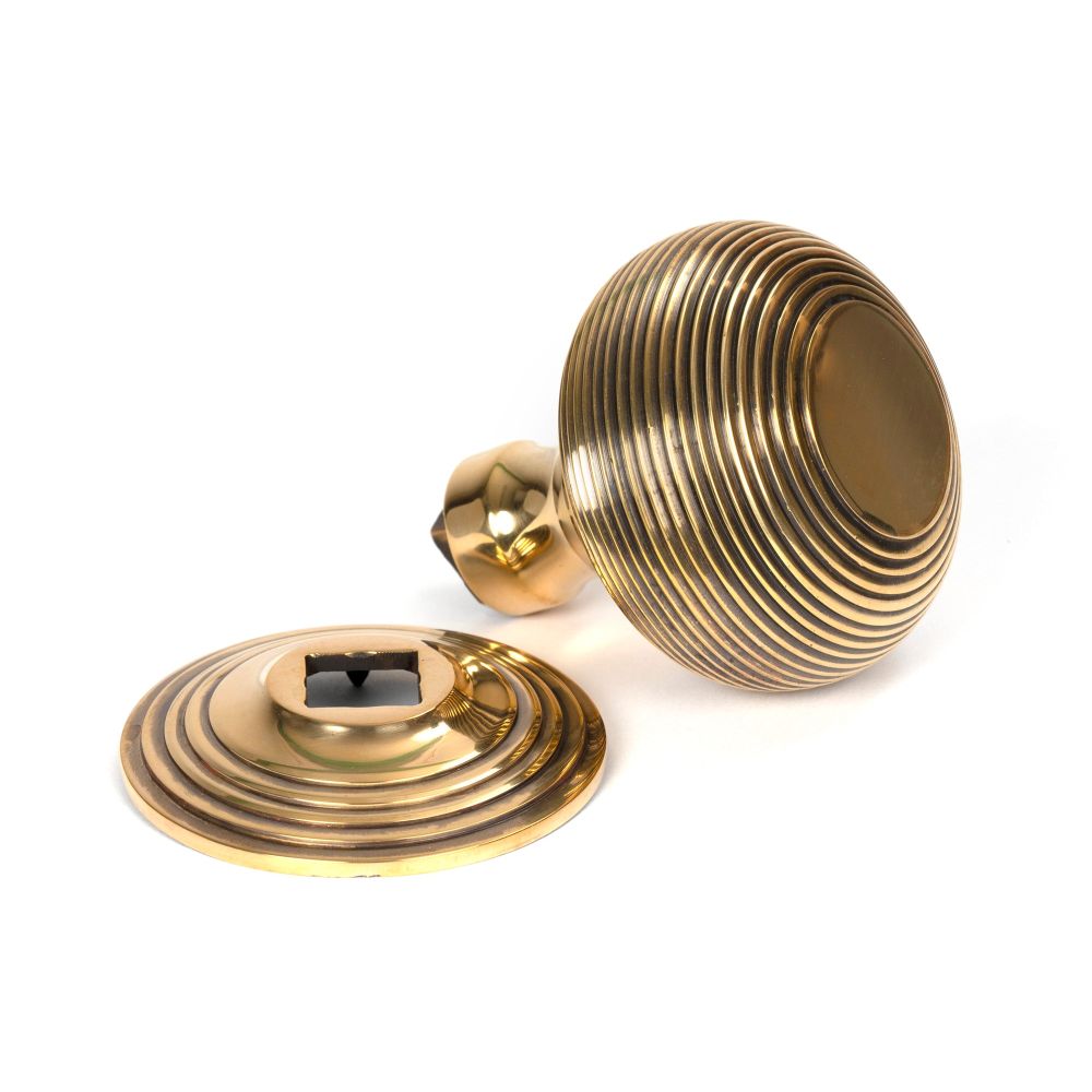 From The Anvil - Aged Brass Beehive Centre Door Knob | Sku. 46654 | Trade Door Handles.
